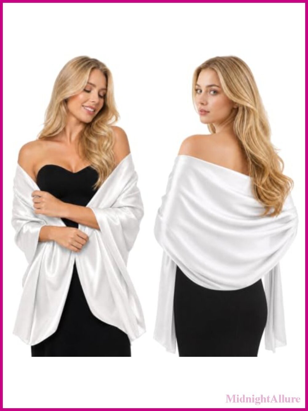 Satin Shawl Wrap Evening Dress Wedding Cover Up Formal Scarf